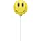 9" Yellow Smile Face Stick Balloon